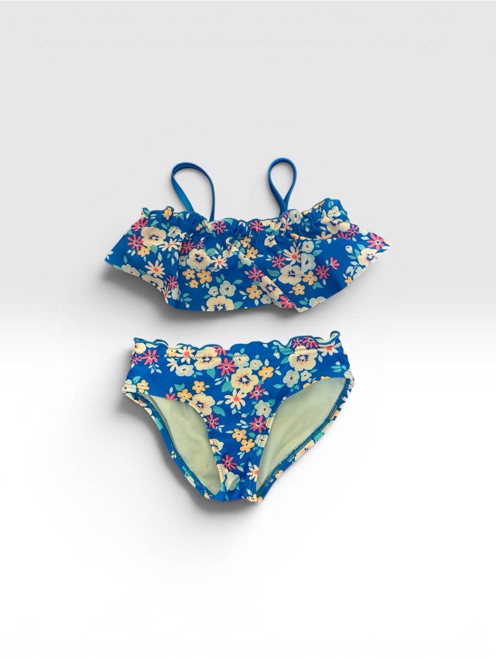 Cat & Jack Blue Floral Ruffle Bikini Set